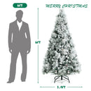 6 Feet Snow Flocked Christmas Tree with Pine Cone and Red Berries by LJGDeals