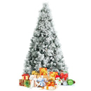 6 Feet Snow Flocked Christmas Tree with Pine Cone and Red Berries by LJGDeals