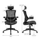 High-Back Executive Chair with Adjustable Lumbar Support and Headrest-Black by LJGDeals