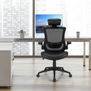 High-Back Executive Chair with Adjustable Lumbar Support and Headrest-Black by LJGDeals