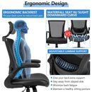 High-Back Executive Chair with Adjustable Lumbar Support and Headrest-Black by LJGDeals