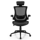 High-Back Executive Chair with Adjustable Lumbar Support and Headrest-Black by LJGDeals