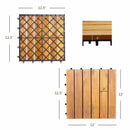 27 Pieces Acacia Wood Interlocking Patio Deck Tile by LJGDeals