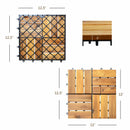 27 Pieces 12 x 12 Inch Acacia Wood Interlocking Patio Deck Tile by LJGDeals
