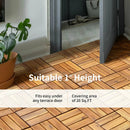 27 Pieces 12 x 12 Inch Acacia Wood Interlocking Patio Deck Tile by LJGDeals
