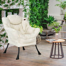 Modern Polyester Fabric Lazy Chair with Steel Frame and Side Pocket by LJGDeals