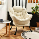 Modern Polyester Fabric Lazy Chair with Steel Frame and Side Pocket by LJGDeals