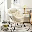 Modern Polyester Fabric Lazy Chair with Steel Frame and Side Pocket by LJGDeals