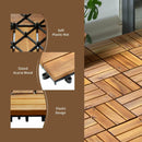 27 Pieces 12 x 12 Inch Acacia Wood Interlocking Patio Deck Tile by LJGDeals