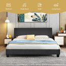 Full Upholstered Platform Bed Frame with Headboard Wood Slat by LJGDeals