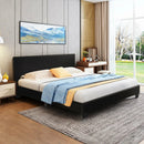 Full Upholstered Platform Bed Frame with Headboard Wood Slat by LJGDeals
