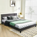 Full Upholstered Platform Bed Frame with Headboard Wood Slat by LJGDeals