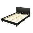 Full Upholstered Platform Bed Frame with Headboard Wood Slat by LJGDeals