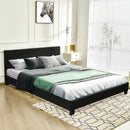 Full Upholstered Platform Bed Frame with Headboard Wood Slat by LJGDeals
