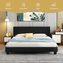 Full Upholstered Platform Bed Frame with Headboard Wood Slat by LJGDeals
