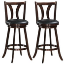 Set of 2 Swivel Bar stool 24 Inch Counter Height Leather Padded Dining Kitchen Chair by LJGDeals