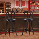 Set of 2 Swivel Bar stool 24 Inch Counter Height Leather Padded Dining Kitchen Chair by LJGDeals