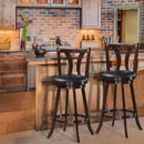 Set of 2 Swivel Bar stool 24 Inch Counter Height Leather Padded Dining Kitchen Chair by LJGDeals