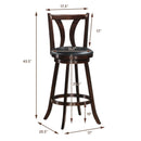 Set of 2 Swivel Bar stool 24 Inch Counter Height Leather Padded Dining Kitchen Chair by LJGDeals