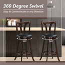 Set of 2 Swivel Bar stool 24 Inch Counter Height Leather Padded Dining Kitchen Chair by LJGDeals