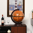 19 Inch 16th Century Nautical Map Tabletop Globe Wine Cabinet-Brown by LJGDeals