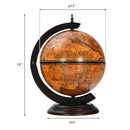19 Inch 16th Century Nautical Map Tabletop Globe Wine Cabinet-Brown by LJGDeals