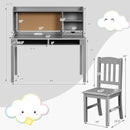 Kids Desk and Chair Set Study Writing Desk with Hutch and Bookshelves by LJGDeals