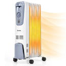 1500W Oil Filled Radiator with Thermostat and 4 Bottom Wheels by DirectDeals