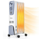 1500W Oil Filled Radiator with Thermostat and 4 Bottom Wheels by LJGDeals