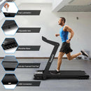 4.0HP Foldable Electric Treadmill Jogging Machine with Speaker LED-Black by LJGDeals
