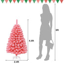 Pink Christmas Tree with Snow Flocked PVC Tips and Metal Stand by LJGDeals