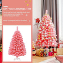 Pink Christmas Tree with Snow Flocked PVC Tips and Metal Stand by LJGDeals