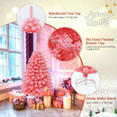 Pink Christmas Tree with Snow Flocked PVC Tips and Metal Stand by LJGDeals