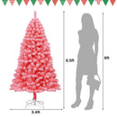 Pink Christmas Tree with Snow Flocked PVC Tips and Metal Stand by LJGDeals