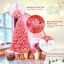 Pink Christmas Tree with Snow Flocked PVC Tips and Metal Stand by LJGDeals