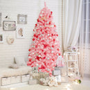 Pink Christmas Tree with Snow Flocked PVC Tips and Metal Stand by LJGDeals