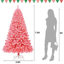 Pink Christmas Tree with Snow Flocked PVC Tips and Metal Stand by LJGDeals