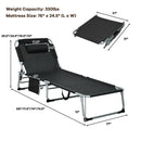 4-Fold Oversize Padded Folding Lounge Chair with Removable Soft Mattress by LJGDeals