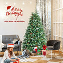 Pre-Lit Snowy Christmas Hinged Tree with Multi-Color Lights by LJGDeals