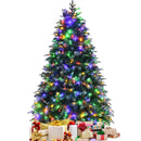Pre-Lit Snowy Christmas Hinged Tree with Multi-Color Lights by LJGDeals