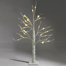 2 Feet Pre-lit White Twig Birch Tree Battery Powered for Christmas Holiday by LJGDeals