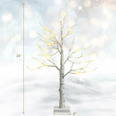 2 Feet Pre-lit White Twig Birch Tree Battery Powered for Christmas Holiday by LJGDeals