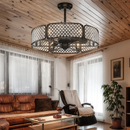 30 Inch Caged Ceiling Fan With Light Crystal Lampshade 6 Light Bases by LJGDeals