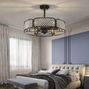 30 Inch Caged Ceiling Fan With Light Crystal Lampshade 6 Light Bases by LJGDeals