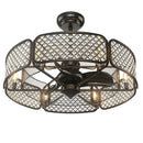 30 Inch Caged Ceiling Fan With Light Crystal Lampshade 6 Light Bases by LJGDeals