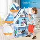 Wooden Dollhouse 3-Story Pretend Playset with Furniture and Doll Gift for Age 3+ Year by LJGDeals