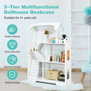 Kids Wooden Dollhouse Bookshelf with Anti-Tip Design and Storage Space by LJGDeals