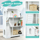 Kids Wooden Dollhouse Bookshelf with Anti-Tip Design and Storage Space by LJGDeals