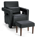 Modern Berber Fleece Single Sofa Chair with Ottoman and Waist Pillow by LJGDeals