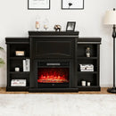 70 Inch Modern Fireplace Media Entertainment Center with Bookcase by LJGDeals
